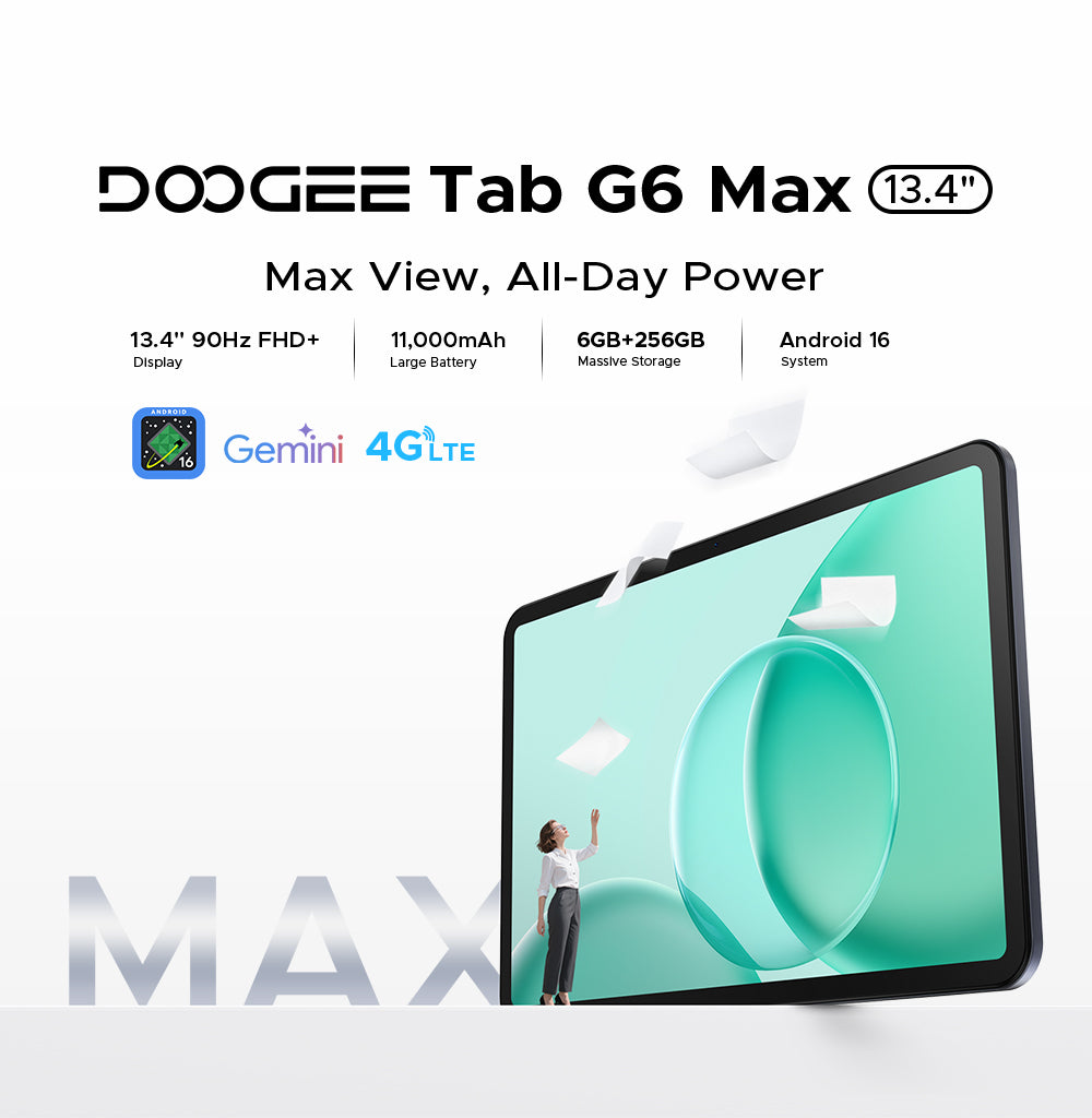 DOOGEE Tab G6 Max - Android 16 Tablet with 13.4