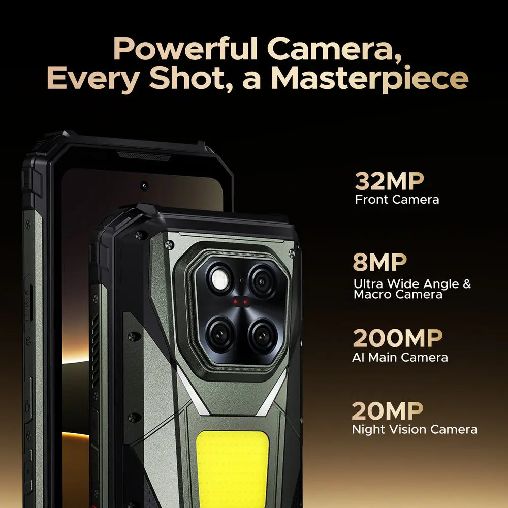 DOOGEE V Max Play 5G Rugged Android 15 Phone with 480P HD Portable Autofocus Projector DOOGEE