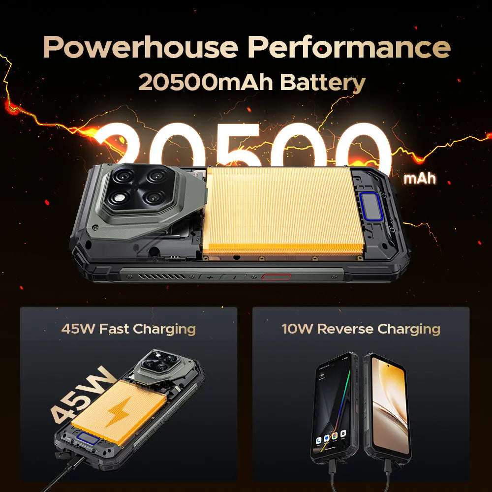 DOOGEE V Max Play 5G Rugged Android 15 Phone with 480P HD Portable Autofocus Projector DOOGEE