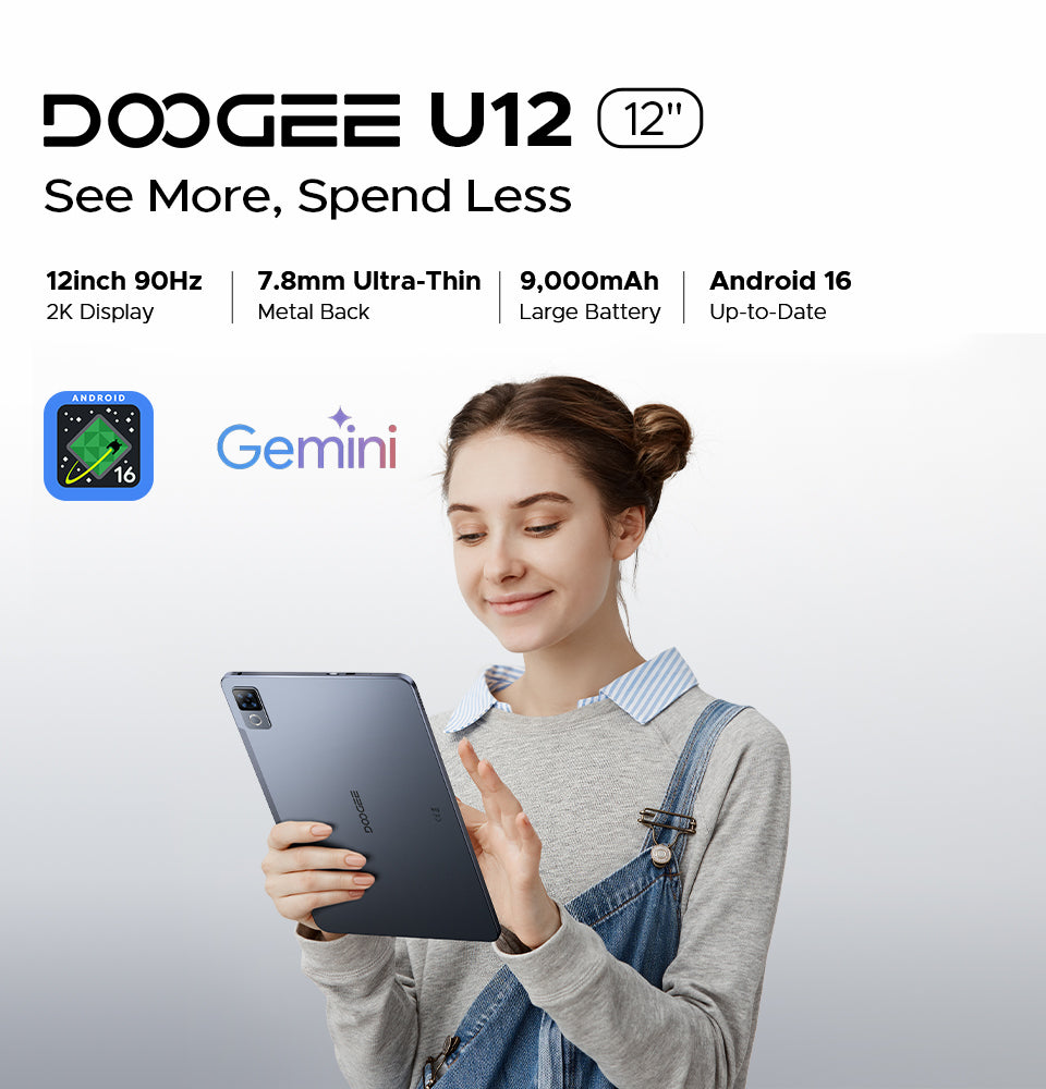 Android16タブレット 12インチDOOGEE U12タブレットセット DOOGEE U12 Android 16 Tablet | 12