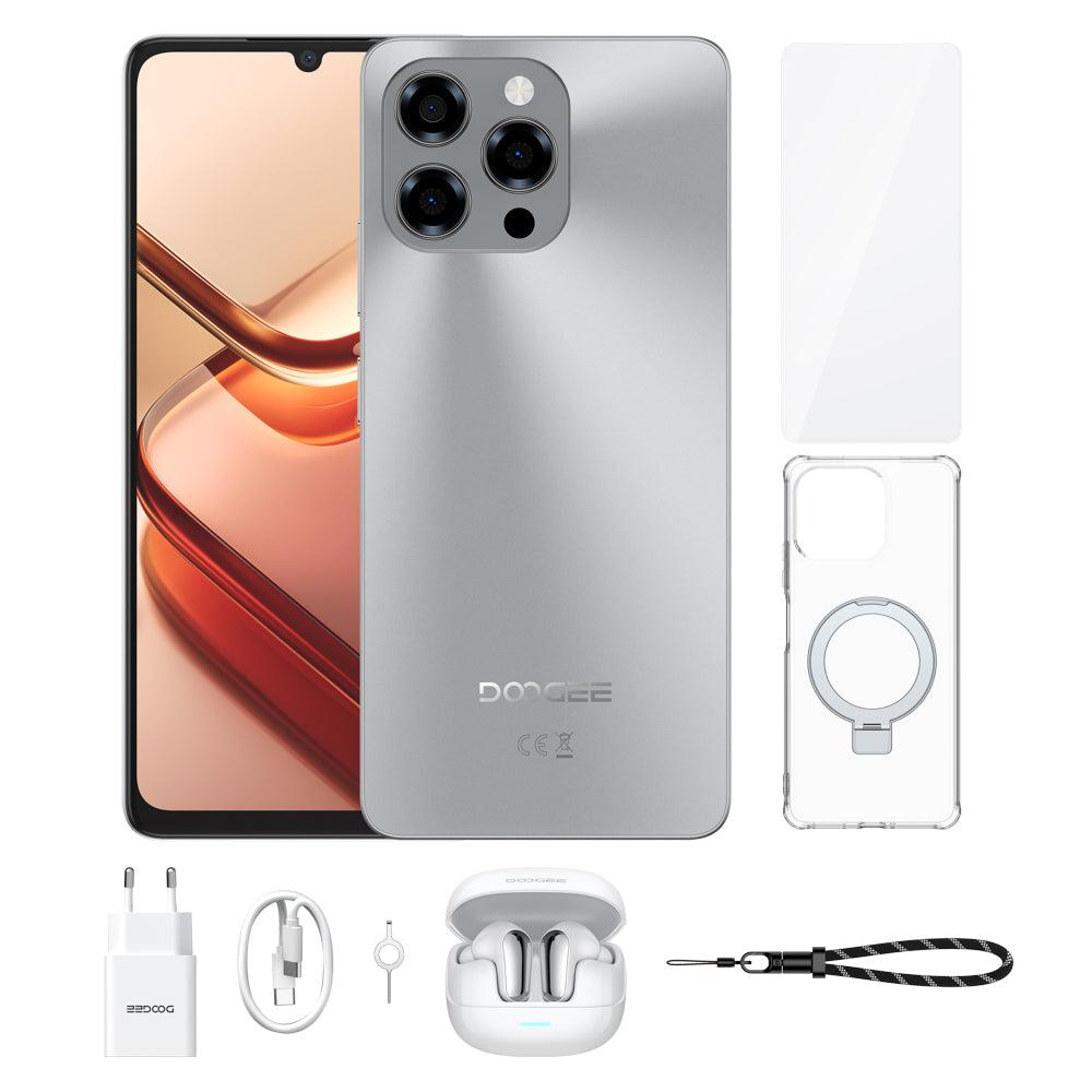 DOOGEE Note 58 128GB シルバー DOOGEE Note 58 6250mAh Android 15 Smartphone with Earbub – doogee.com