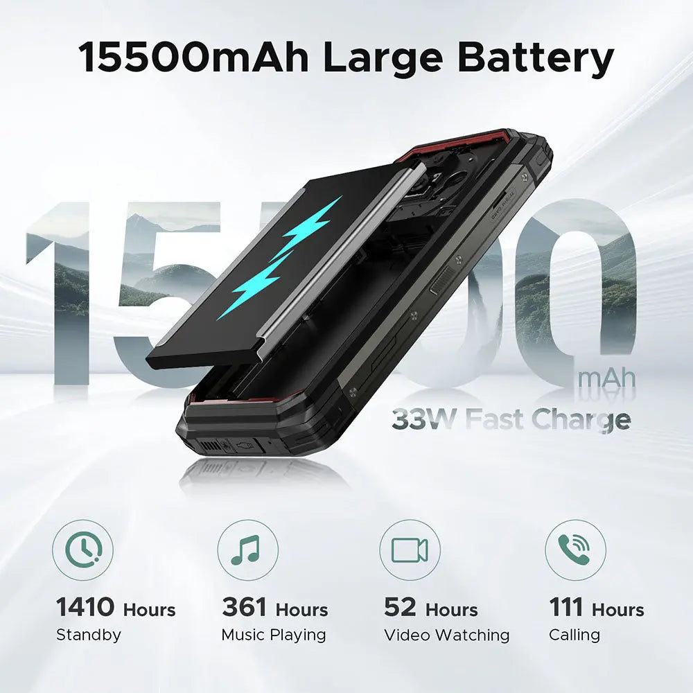 DOOGEE Fire 6 Power 15500mAh 18W 3-in-1Reverse Charging 50MP Camera Android 14 DOOGEE