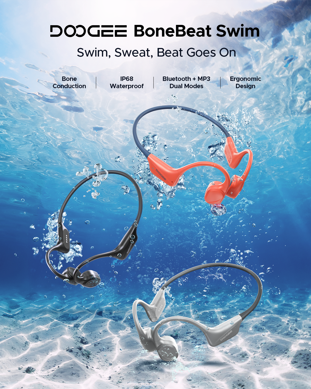 MONODEAL Hoofdtelefoon Zwemmen botgeleiding hoofdtelefoon Bluetooth 5.4 MONODEAL Hoofdtelefoon Zwemmen botgeleiding hoofdtelefoon Bluetooth 5.4